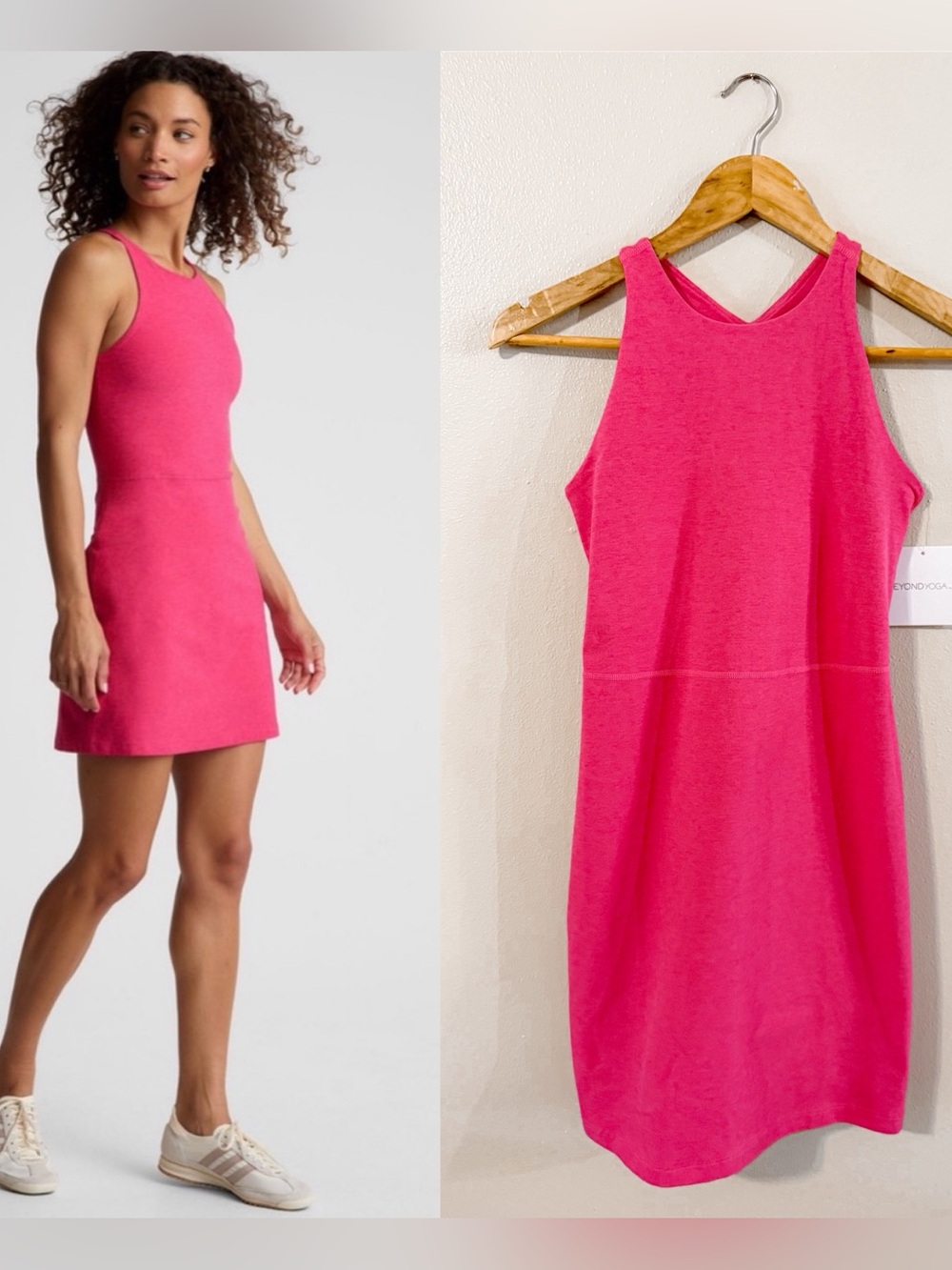 NEW | Beyond Yoga Refocus Dress | Vivid Pink Heather Color | Small